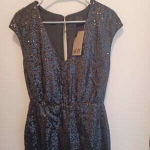 H&M Black Label Sequins Mini Dress Size 8
